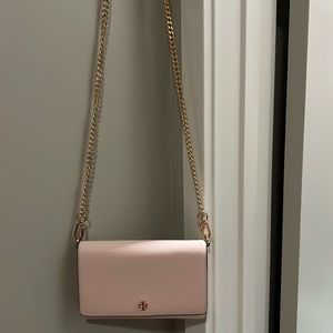 Pink Tory Burch Emerson Chain Wallet
